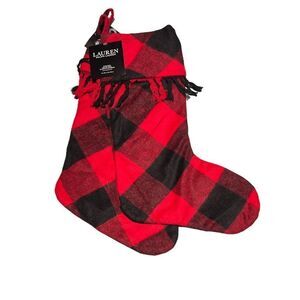 Ralph‎ Lauren Tartan Buffalo Plaid Christmas Stocking